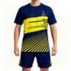 2025-2026 New Collection Blue and yellow color-blocking stripes Casual Sports Tracksuit Custom