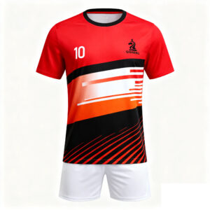 2025-2026 Collection Red, White & Brown Color Blocking Casual Sports Tracksuit