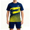 2025-2026 Collection Blue and yellow color-blocked stripes Casual Sports Tracksuit